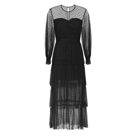 NEW ALICE MCCALL Sheer Black Polka Dot Mysteria Midi Dress - Picture 3 of 9